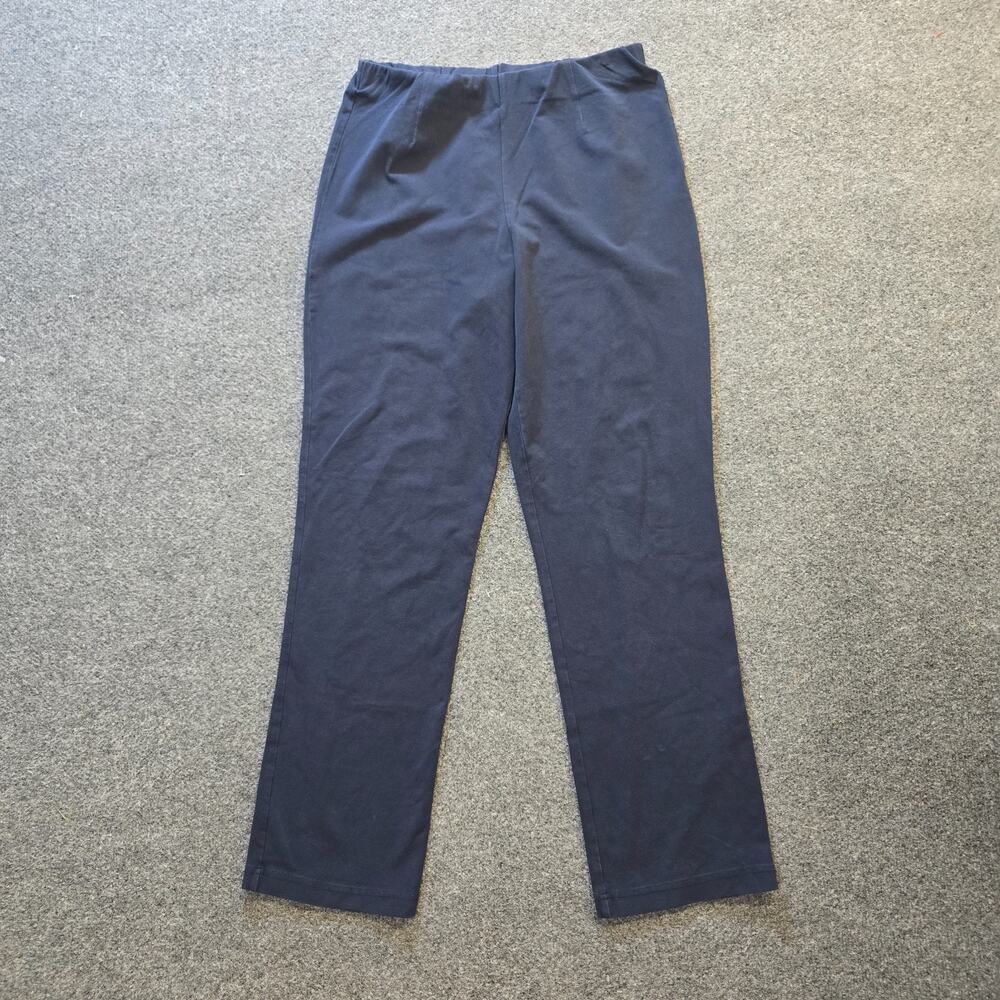 LL Bean Pants Womens Size Medium Blue Perfect Knit Straight Capsule Casual Basic